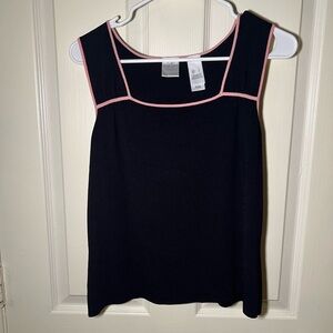Emma James Black Tank Top with Pink Accents